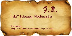 Földessy Modeszta névjegykártya